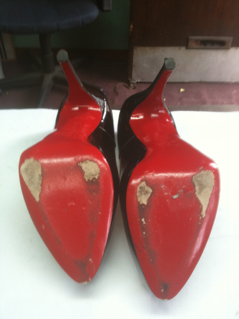 Warned our red soles